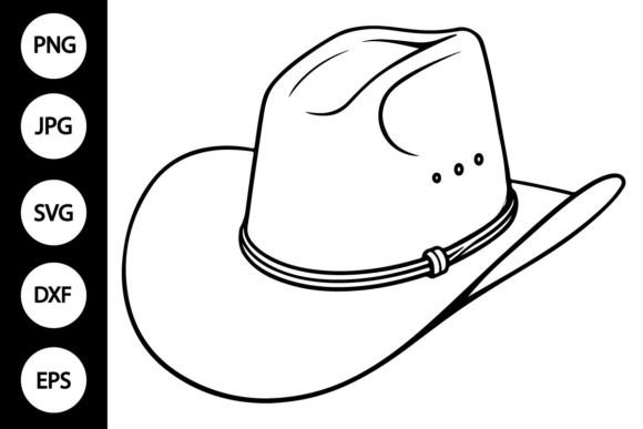 Download Outline Cowboy Hat SVG, Coloring Page - Cowboy hat Collection