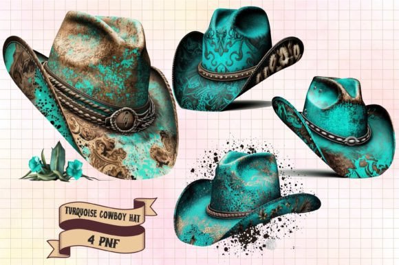 Download Turquoise Cowboy Hat Sublimation Design - Cowboy hat Collection