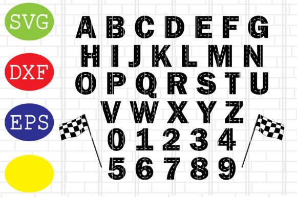 Download Race Track Alphabet Svg, Road Numbers - Premium Resources