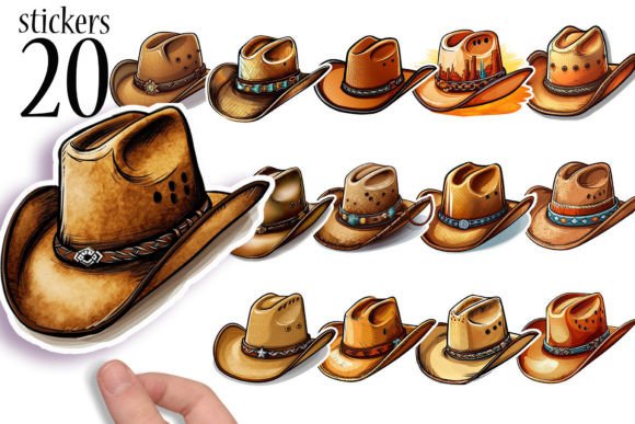 Download Cowboy Hat Printable Stickers PNG - Cowboy hat Collection