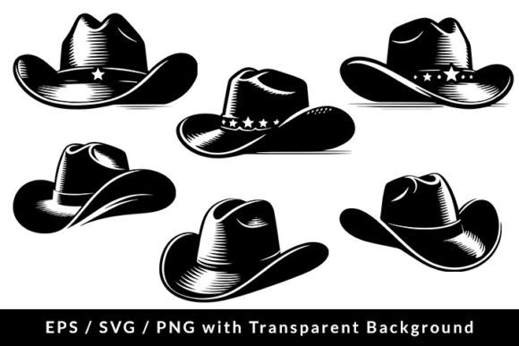 Download Cowboy Hat Silhouette Set SVG EPS PNG - Cowboy hat Collection