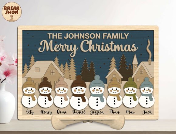 Download Family Snowman Christmas Sign SVG - Premium Resources